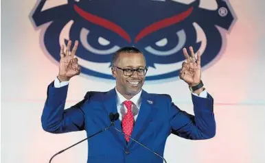  ?? CARLINE JEAN/SOUTH FLORIDA SUN SENTINEL ?? New FAU coach Willie Taggart and his staff have managed to land a Conference USA-best 15 verbal commitment­s for the 2021 recruiting class through late June.