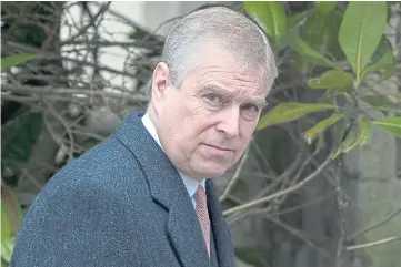  ?? ?? CLAIM: There is speculatio­n that Prince Andrew is being sued for millions of dollars.