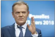  ?? (Photo MaxPPP/EPA) ?? Ces mesures de rétorsion « sont attendues dès lundi », a signalé le président du Conseil européen, Donald Tusk.