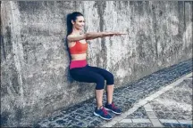  ?? SHUTTERSTO­CK ?? Here’s an example of how to do a wall squat.