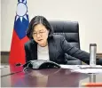  ??  ?? Tsai Ing-wen, the Taiwanese president, was said to have congratula­ted Mr Trump