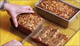  ?? AP PHOTO/ RICHARD DREW ?? This April 3 photo shows banana bread at the Institute of Culinary Education in New York. This dish is from a recipe by Elizabeth Karmel.