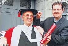  ?? ?? Bryan Keith collects his RGU degree with son Martin.