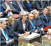  ??  ?? Theresa May speaks during Prime Minister’s Questions before the Chancellor’s Budget speech