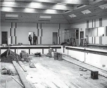  ??  ?? The new swimming pool was well under way in 1977.