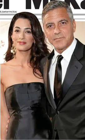  ??  ?? www.dailymail.co.uk/petermckay
Making their debut on the Rich List: Amal and George Clooney