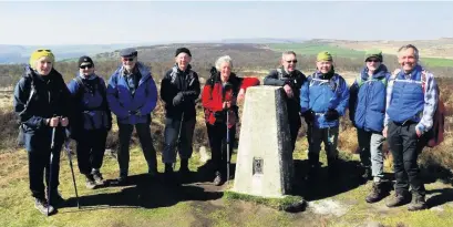  ??  ?? The East Cheshire Ramblers on Birchen Edge