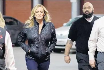  ?? Patrick T. Fallon For The Times ?? STORMY DANIELS in North Hollywood in February. Daniels received $130,000 from a company set up by Donald Trump’s lawyer as part of a confidenti­ality pact. She’s suing Trump in an effort to void the deal.