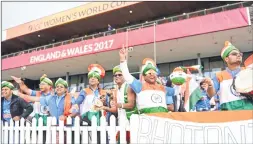  ??  ?? Indian supporters presnt at Derby had plenty to cheer during first innings