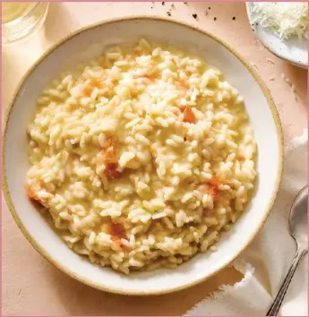  ?? JAMES RANSOM — COURTESY PHOTO ?? Grapefruit and lime add color and flavor to a one-pot citrus risotto from the late Judy Rodgers of San Francisco’s Zuni Cafe.