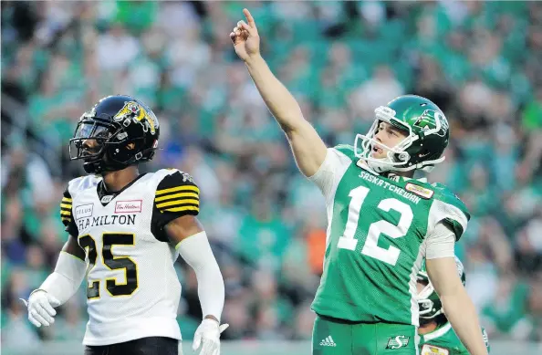  ?? MARK TAYLOR/THE CANADIAN PRESS ?? Brett Lauther, a standout placekicke­r with the Roughrider­s this season, should be front and centre when the team’s award nominees are announced.