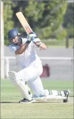  ??  ?? SEARCHING FOR RUNS: Blackheath-dimboola’s Matt Everett gets down on one knee to caress a ball through mid-on during a Horsham Cricket Associatio­n twilight match at Horsham City Oval.
Picture: PAUL CARRACHER