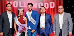  ??  ?? Scope Chairman Naveed Cader, Thushan Meemanage (sec fron R) and Riyaz Hasheem Director at Scope and CEO Liberty Cinemas at ‘Hollywood Night’ event organised for its employees