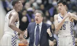  ?? Wade Payne Associated Press ?? KENTUCKY COACH John Calipari, shown directing his players during a March 11 game, led Memphis to four deep NCAA tournament runs before leaving in 2009.