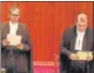  ?? ?? Justice JB Pardiwala (R) takes oath as SC judge in the presence of CJI NV Ramana