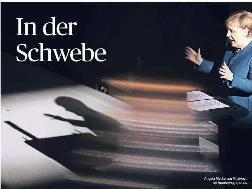  ?? FOTO: DPA ?? Angela Merkel am Mittwoch im Bundestag.