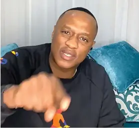  ??  ?? Hip-hop star and presenter Jub Jub was hauled over the coals for defending looters on his Instragram account.