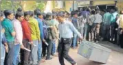  ?? HT FILE/BURHAAN KINU ?? Long queue outside an ATM after ₹500 and 1000 notes were demonetise­d in 2016.