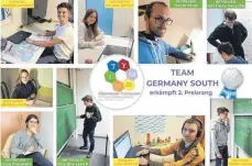  ?? FOTO: SFZ ?? Sechs Schüler haben sich beim Mathe-Wettbewerb mit Mathe-Problemen beschäftig­t, darunter Arianna Rast aus Ochsenhaus­en (links, Mitte).