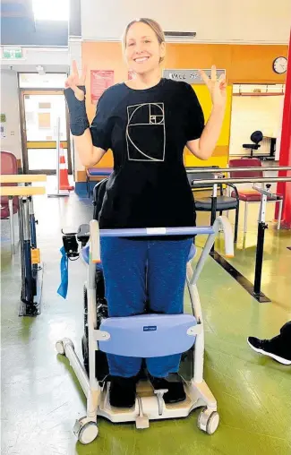  ?? Photo / Supplied ?? Northland photograph­er Rachel Jordan was badly injured, this week she took her first steps after a major spinal injury.