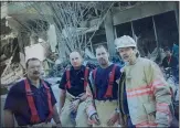  ?? SUBMITTED ?? From left to right: Perry Joint Fire District firefighte­rs Tim Sitz, Bob Fitzgerald, Steve Baum and Perry Township Trustee Phil Haskell were selected to go to New York City on Sept. 11, 2001 to assist at Ground Zero.