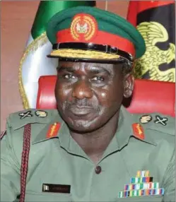  ??  ?? Chief of Army Staff , Tukur Buratai