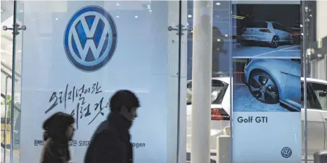  ?? FOTO: PICTURE ALLIANCE ?? Über 80 000 Volkswagen-Autos sind in Südkorea betroffen – hier eine VW-Niederlass­ung in der Hauptstadt Seoul.