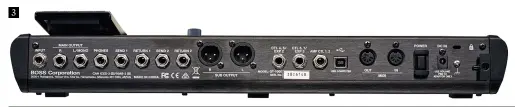  ??  ?? 3 3. Two send and return loops on the rear panel allow you to integrate other pedals into the system. Each CTL/Exp socket can take a single or double footswitch or an expression pedal