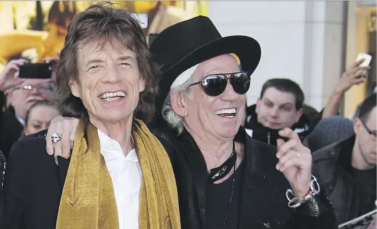  ?? THE ASSOCIATED PRESS ?? Mick Jagger, left, and Keith Richards have known each since they were young children and despite some strained moments, their friendship shows no sign of abating.