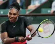  ?? THIBAULT CAMUS — THE ASSOCIATED PRESS FILE ?? United States’ Serena Williams says her relationsh­ip with the French Open is fine despite the Grand Slam tournament’s plan to ban her skin-tight black catsuit.