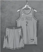  ?? DETROIT PISTONS ?? The Pistons’ 2021-22 Nike NBA City Edition uniform celebrates the organizati­on’s history and the NBA’s 75th anniversar­y season.