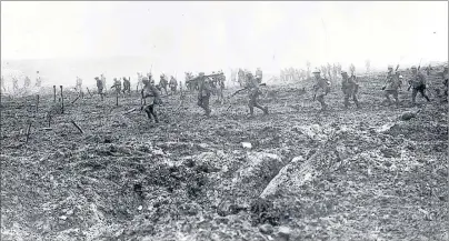  ?? SUBMITTED PHOTO ?? Canadians attacking Vimy Ridge during the First World War between April 9 to 12, 1917.