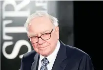  ??  ?? Investor Warren Buffet arrives for the premiere of the film ‘Wall Street: Money Never Sleeps’ in New York, in this Sept. 20, 2010 file photo. (Reuters)