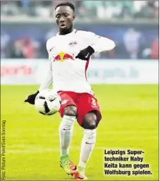  ??  ?? Leipzigs Supertechn­iker Naby Keita kann gegen Wolfsburg spielen.