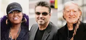  ?? Associated Press ?? From left, Missy Elliott, George Michael and Willie Nelson are among this year’s nominees for 2023 induction into the Rock & Roll Hall of Fame.