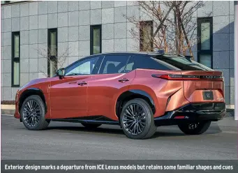  ?? ?? Exterior design marks a departure from ICE Lexus models but retains some familiar shapes and cues