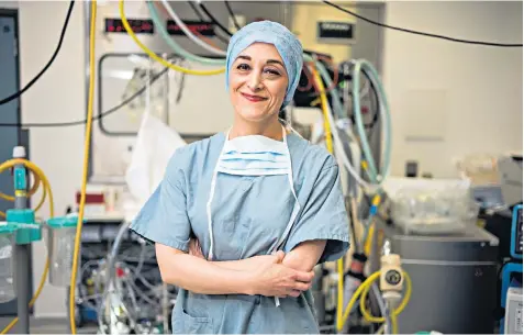  ??  ?? Marjan Jahangiri, the first female professor of cardiac surgery in Europe, at St George’s Hospital in south-west London