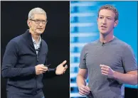 ?? THE ASSOCIATED PRESS ARCHIVES ?? Facebook CEO Mark Zuckerberg responded to Apple CEO Tim Cook’s comments saying that the idea that Facebook doesn’t care about its customers is “extremely glib.”