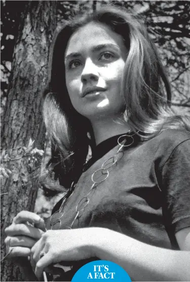  ??  ?? STAR PUPIL: Hillary Rodham in 1969 at Wellesley College, Massachuse­tts