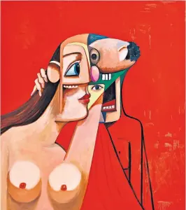  ??  ?? Upturn: George Condo’s Woman and Man tripled in value in two years