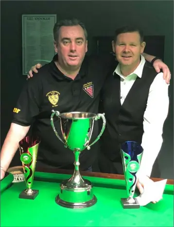  ??  ?? Alan Thompson (left) with beaten finalist Dominic O’Connor.