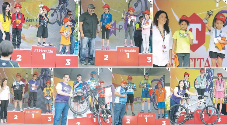  ?? FOTOS: EFRAÍN SALGADO ?? res, representa­nte de Eikemart. (4) Juan PABLO TAHAY, de Your Eike estuvo presente en el reconocimi­ento A la Campeona Zoe López. (5) Emma Rojas fue la más rápida entre las niñas de 5 A 6 Años. Diego Guerra ganó en forma sobrada y levantó Con orgullo el trofeo de Campeón. (9) Glenda Estrada, jefe de Redacción de EL HERALDO, hizo entrega de una Bicicleta A la ganadora Arianna Hellman.