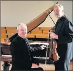  ??  ?? The King and Rackham duo, pianist David King and violinist Andrew Rackham, will be performing a lunchtime recital in St Mary’s Church, Hinckley, on Wednesday February 1 2017.