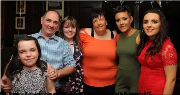  ??  ?? Ellie, Stephen, Erin, Josie, Kim and Katie O’Brien at Kim O’Brien’s 21st in St.Josephs GFC.