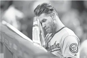  ?? CHARLES LECLAIRE/USA TODAY SPORTS ?? Seven years of Bryce Harper and little postseason success for Washington.