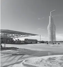  ??  ?? Pops, in Arcadia, has a distinctiv­e cantilever canopy and iconic 66-foot-tall LED pop bottle.