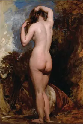  ??  ?? William Etty R.A. (1787 - 1849), Standing female nude from behind, oil on board