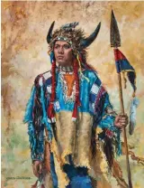  ??  ?? Left: Sharon Standridge, Cheyenne Warrior, oil on linen,
15½ x 12"