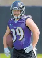  ?? KARL MERTON FERRON/BALTIMORE SUN ?? Veteran running back Danny Woodhead has played just six snaps for the Ravens this season after signing a three-year, $8.8 million deal in the offseason.