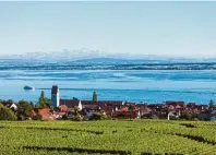  ??  ?? Weinberge, See, Alpen: Der Blick über Hagnau ist eindrucksv­oll – für Einheimisc­he wie für Touristen.